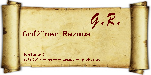 Grüner Razmus névjegykártya